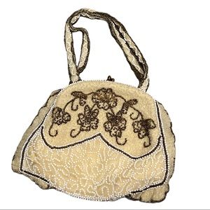 VINTAGE/ French beaded clutch bag micro beaded